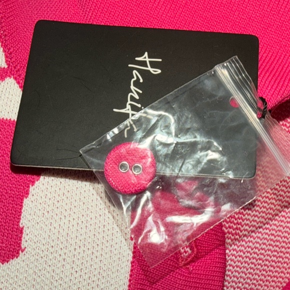 NWT Hanifa Soraya Mini Dress Polo Long Sleeve Bodycon Pink Size XL - Picture 4 of 6